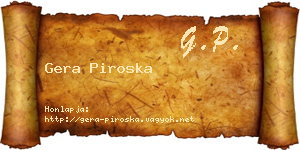 Gera Piroska névjegykártya